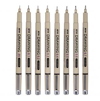 亮银夹专业0.3mm金属针管绘图笔