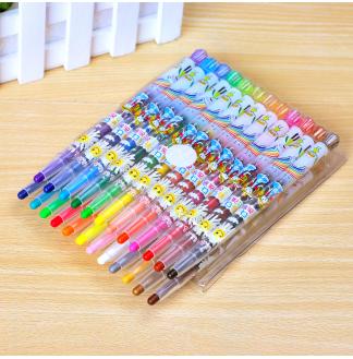 蜡妹子长杆24色套装旋转蜡笔