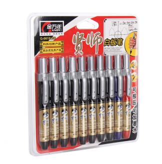 贤师按压可加墨水3色套装白板笔