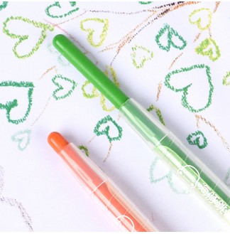 海豚跳跳短杆12色套装旋转蜡笔(G-01700)