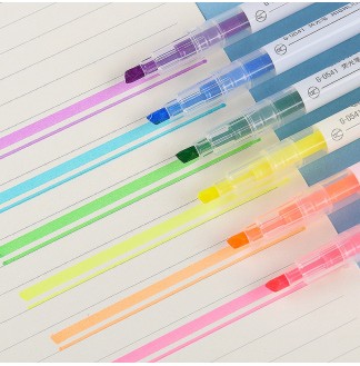 双头简约单色普通6色套装荧光笔