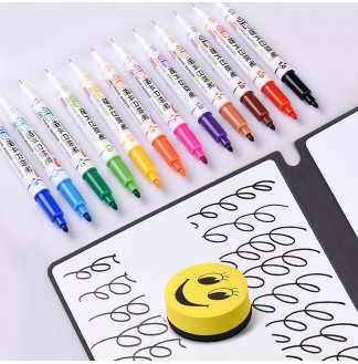 双头12色可擦微孔细头0.5/1mm白板笔