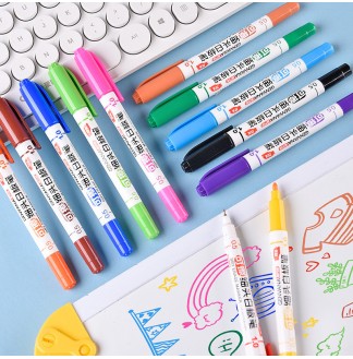 双头12色可擦微孔细头0.5/1mm白板笔