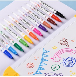 双头12色可擦微孔细头0.5/1mm白板笔