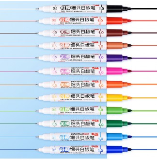 双头12色可擦微孔细头0.5/1mm白板笔