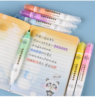 双头可擦大容量标记6色装荧光笔