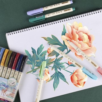 柔韵笔四季色手绘软头小楷秀丽笔